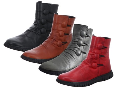 Gemini Damen Stiefelette Leder Boot mit Knöpfen und sportlicher Sohle 033503-02
