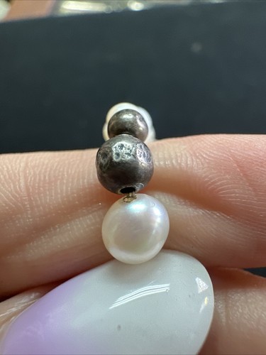 VINTAGE STERLING SILVER SILPADA BEAD PEARL STRETCH BRACELET - 第 7/8 張圖片
