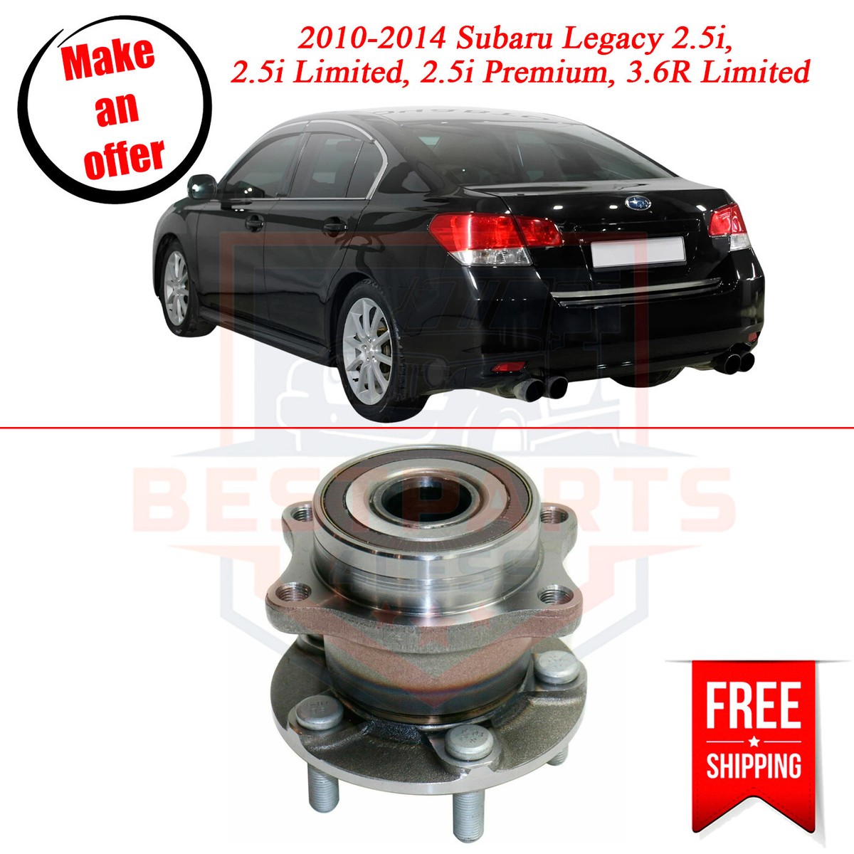 DRIVESTAR 512401 Rear Wheel Hub and Bearing Assembly Fit for 09-13