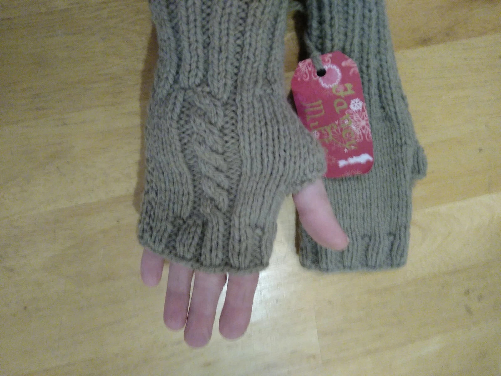 FINGERLESS GLOVES mittens, Mitts, WOOL Blend, ONE SIZE 10" Long, Isle of Man