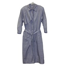 Vintage Fleet Street Trench Coat Lined Lilac Purple Gray Size 12 All Weather #h