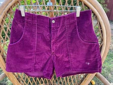 Vintage Ocean Pacific OP Corduroy Shorts Purple 36 Surf Skate Dogtown Longriders