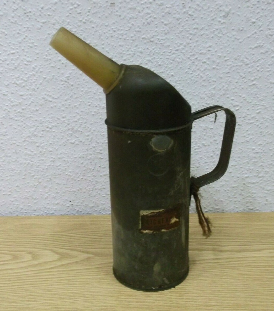 Antigua Antigua Lata De Aceite Oldtimer De Petróleo De Metal 1L.