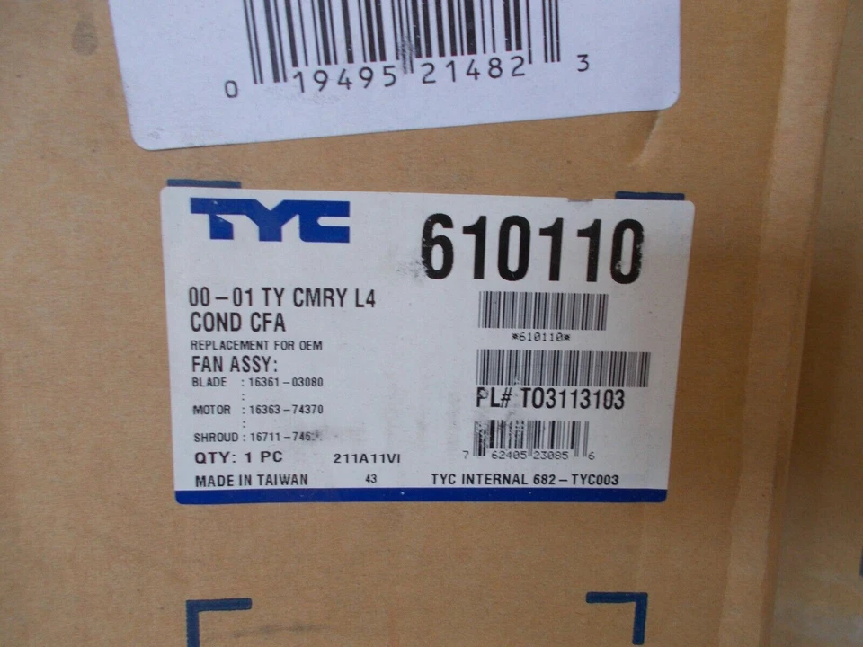 Engine Cooling Fan Assembly TYC 600110 fits 00-01 Toyota Camry 2.2L-L4 — 第 2/2 张图片