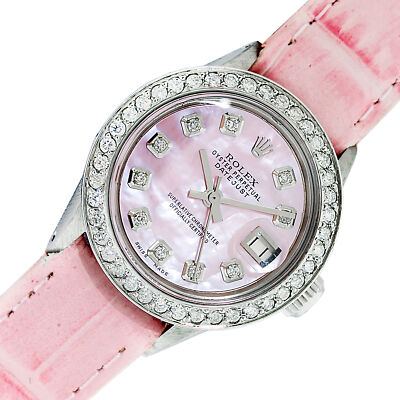 Rolex Lady DateJust 26mm Pink MOP Diamond Dial Stainless Steel - Main Image