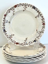 Spode Copeland WICKER DALE Bread/Dessert Plates (6) England Floral Basketweave