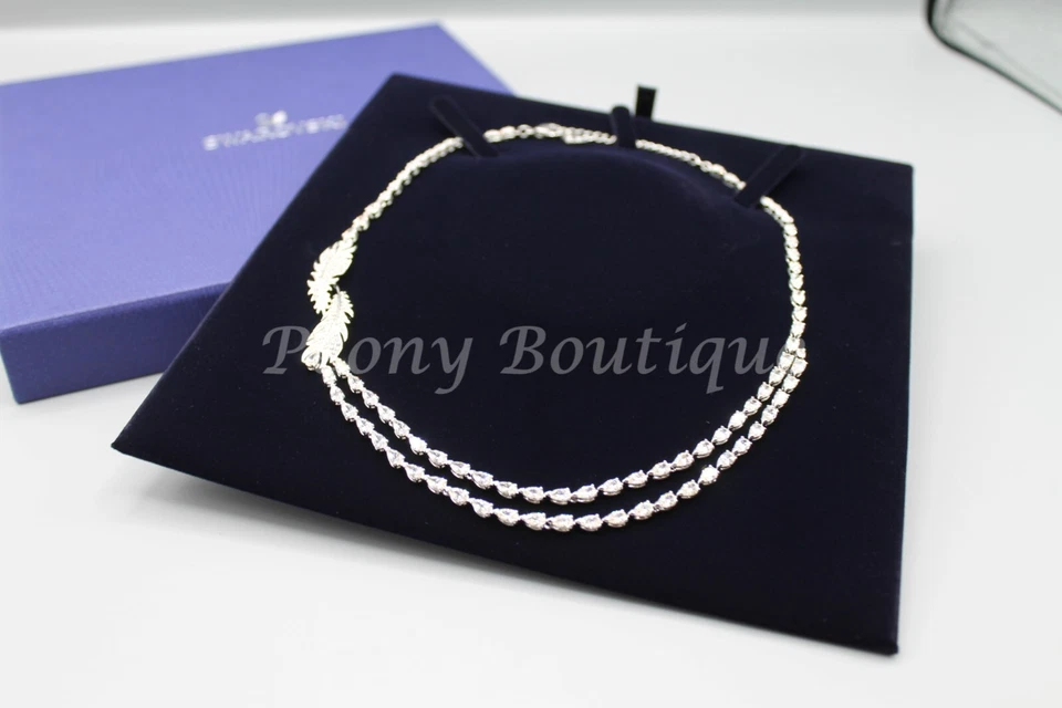 Swarovski 5493404 Bonito Collar Pluma Cristal Joyería Elegante Moda Plata Foto 4 de 4