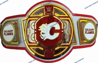 Calgary Flames Championship Wrestling Gürtel Eishockey Team Fans 4MM Messing