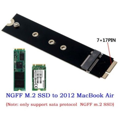 M.2 NGFF SATA SSD Converter Adapter Card For 2012 MacBook Air MD223 MD224 MD231