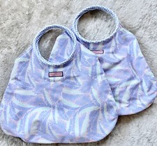 2 Vineyard Vines Large Hibiscus Island Palms Beach Canvas Tote Bags - Nwt