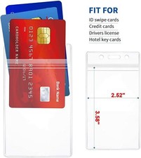 3 Pack WATERPROOF ID Card Holder Credit Clear Vertical Badge Business Disneyland