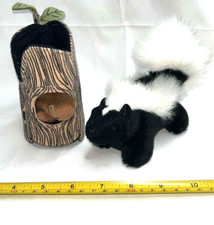 Folkmanis Squirrel in Tree Log Skunk Finger Puppet Lot Toy classroom teacher