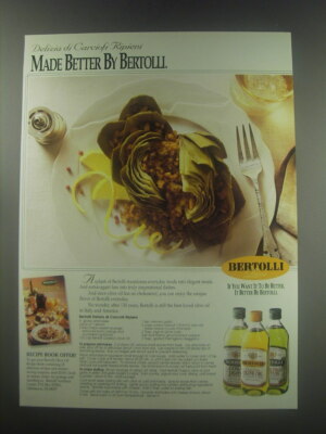 1997 Bertolli Olive Oil Advertisement - recipe for Delizia di Carciofi Ripieni