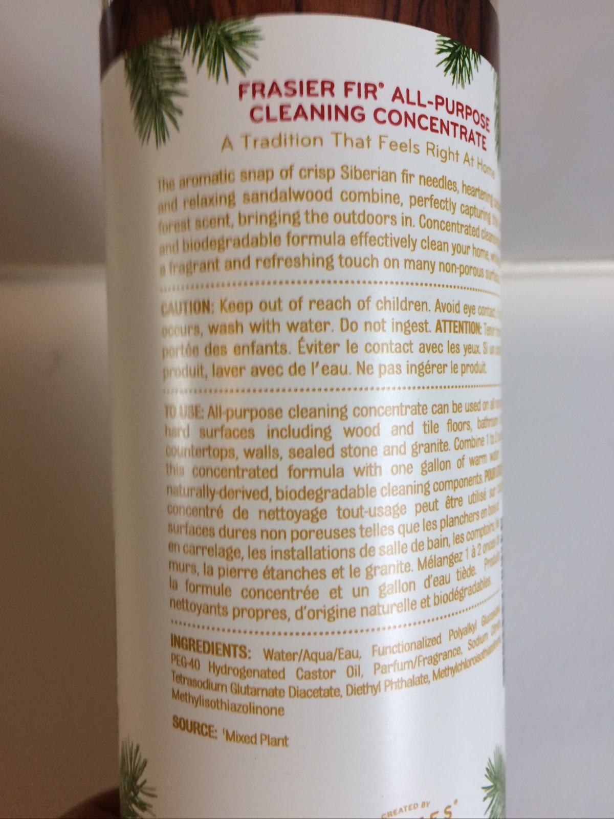 Thymes Frasier Fir AllPurpose Cleaner Concentrate 16 Ounce Bottle