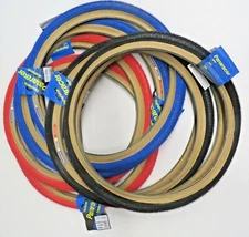 2  Panaracer H406 20x1.75 BMX  Skin Wall Freestyle  Red Blue Black - Ships Flat