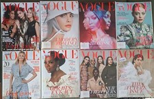 8 UK Vogue 2017-19 magazines -Amber Valletta, Naomi Campbell, Oprah, Emma Stone