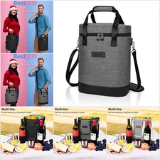 Wine Carrier Bag Insulated 6 Bottle Cooler Protection Carrying Tote Case Travel