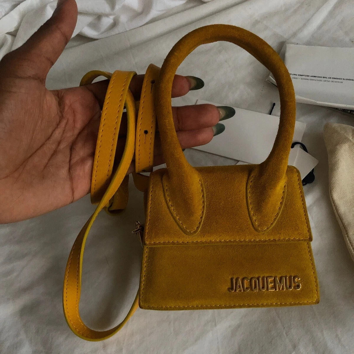 Luxury handbag - Mini Jacquemus bag in light brown leather