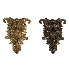 Gothic Rams Head Door Knocker Cast Brass