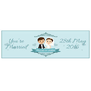 YOU/'RE MARRIED 2 PERSONALISED WEDDING BANNERS 800mm x 297mm
