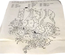 TRI CHEM Still Life Watermelon 3243 Liquid Embroidery Picture w instructions Vtg