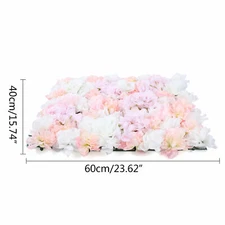 12* Artificial Flower Wall Panel Hydrangea Rose Photo Wall Wedding Home Decor