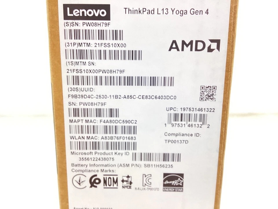 Lenovo ThinkPad L13 Yoga Gen 4 13.3" Ryzen Pro 7730U 16GB 512GB W11P(21FSS10X00) - Image 3 of 3
