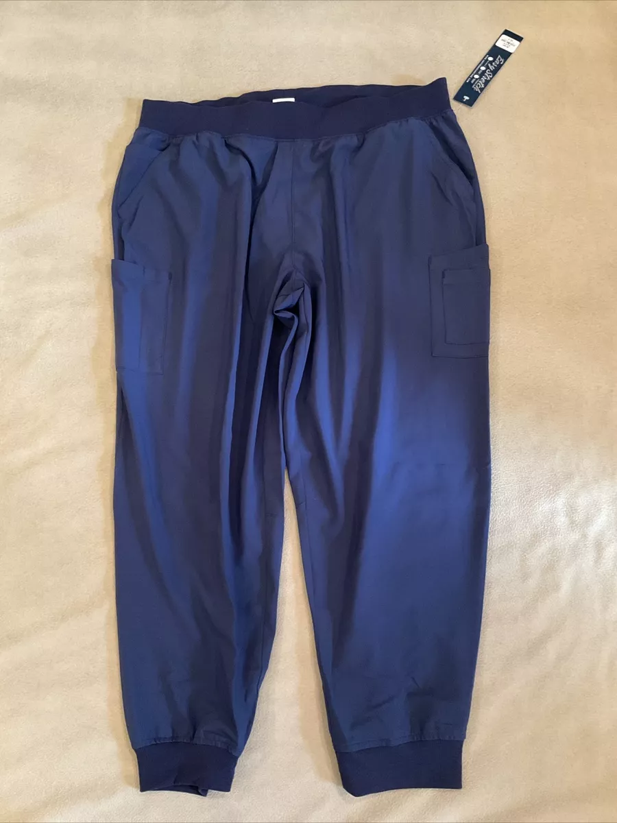 Butter soft Easy Stretch Scrub Pants Joggers 2X Petite Navy Active Stretch Nwt