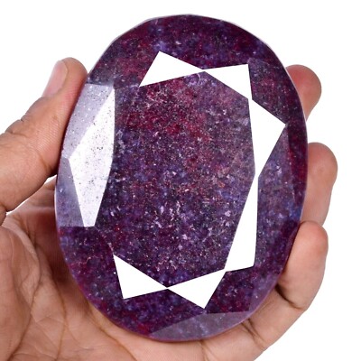 2600 Ct Natural Red Ruby Oval Cut Huge Madagascar Earth mined Gemstone~ 92x69mm
