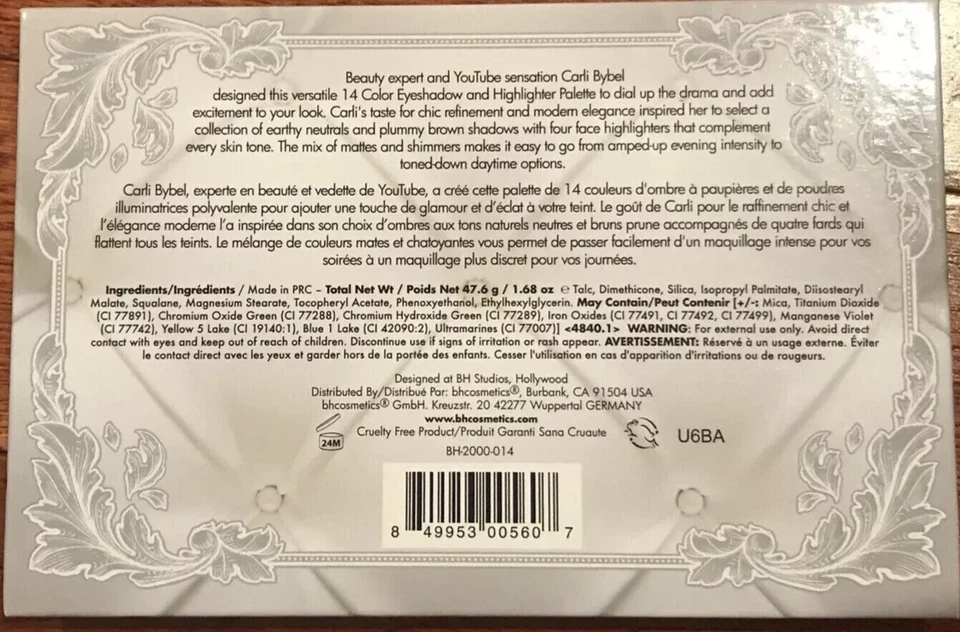 BH Cosmetics Carli Bybel Limited Edition 14 Color Eyeshadow Highlighter Palette - Image 4 of 4