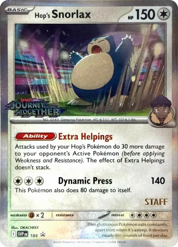 Hop's Snorlax 184 Sv: Scarlet & Violet Promo Cards