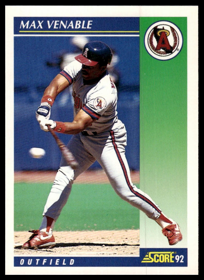 1992 Score #477 Max Venable California Angels