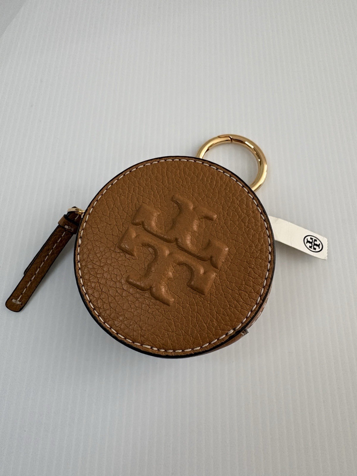 Tory Burch Thea Coin Pouch 150410 In  Brown With Key Ring  NEW WITH TAGS