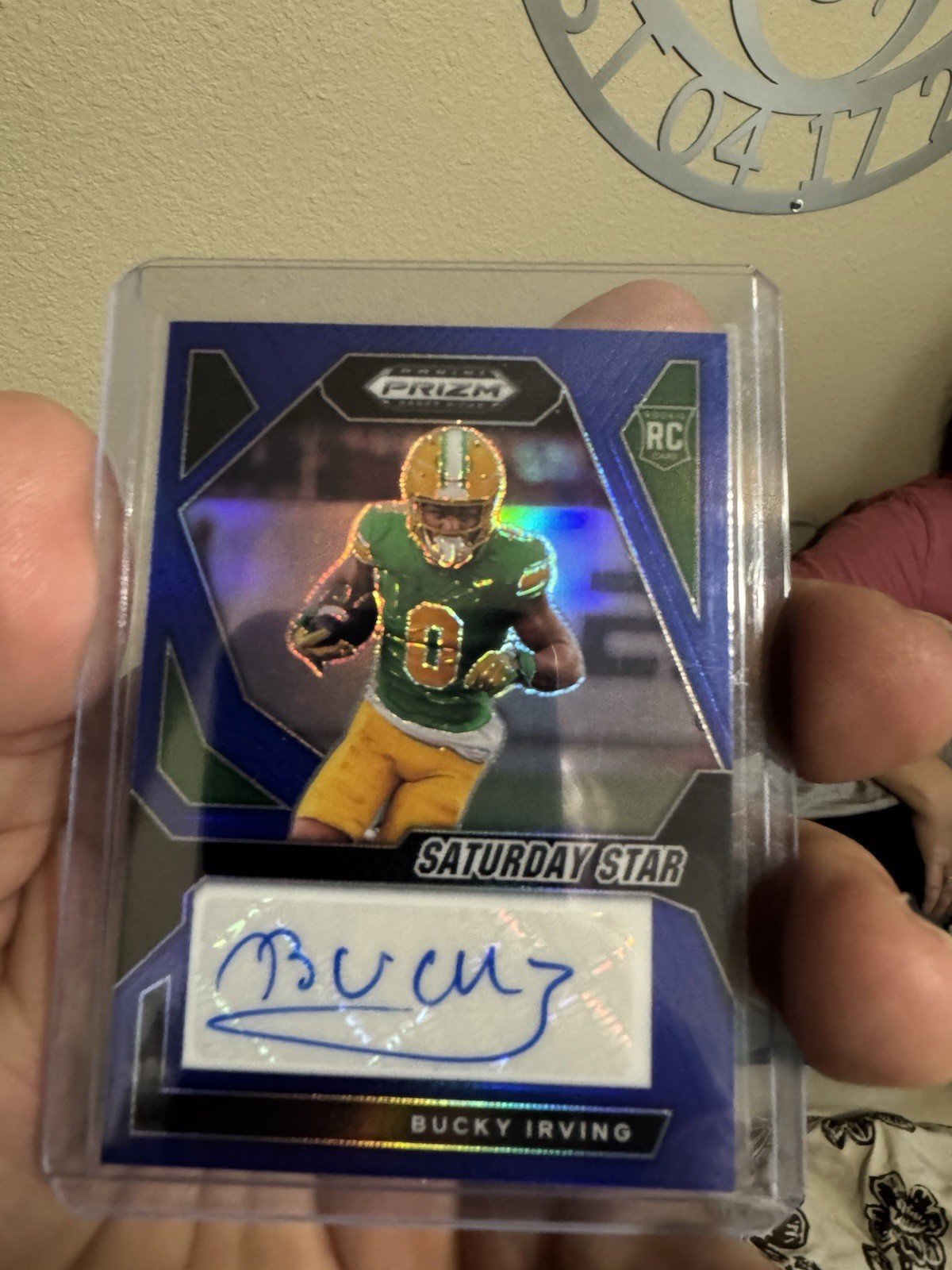 2024 Panini Prizm Draft Picks Bucky Irving Blue RC Auto /149 Buccaneers