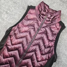 Calvin Klein Performance Vest Woman's Medium Premium Down Wine Purple 