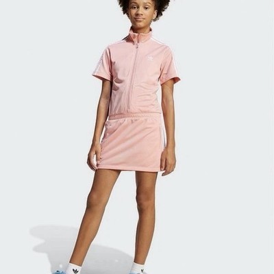 Adidas Firebird Dress Girls Size XL (18-20) Shortsleeved Pink White NWT SKU 076