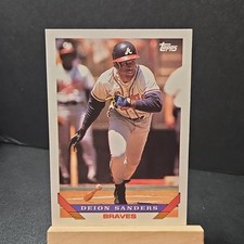 Topps 1993 Base Set Deion Sanders #795 Atlanta Braves Baseball Card