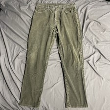 Vintage LL Bean Double L Pants Mens 36x31 Beige Brown Corduroy Straight Leg USA