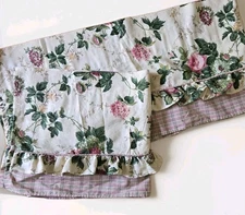 Waverly Garden Room Roseberry Curtain Valances Floral Plaid Cottage Set Of 2