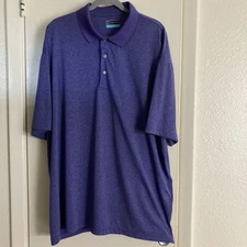PGA Tour Preformance 3x Golf Polo Shirt Purple Moisture Wicking Quick Dry