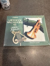 Malina Latch Hook Wall Hanging Kit, The Music Makers Trumpet #37-02, 18”x 24"NEW