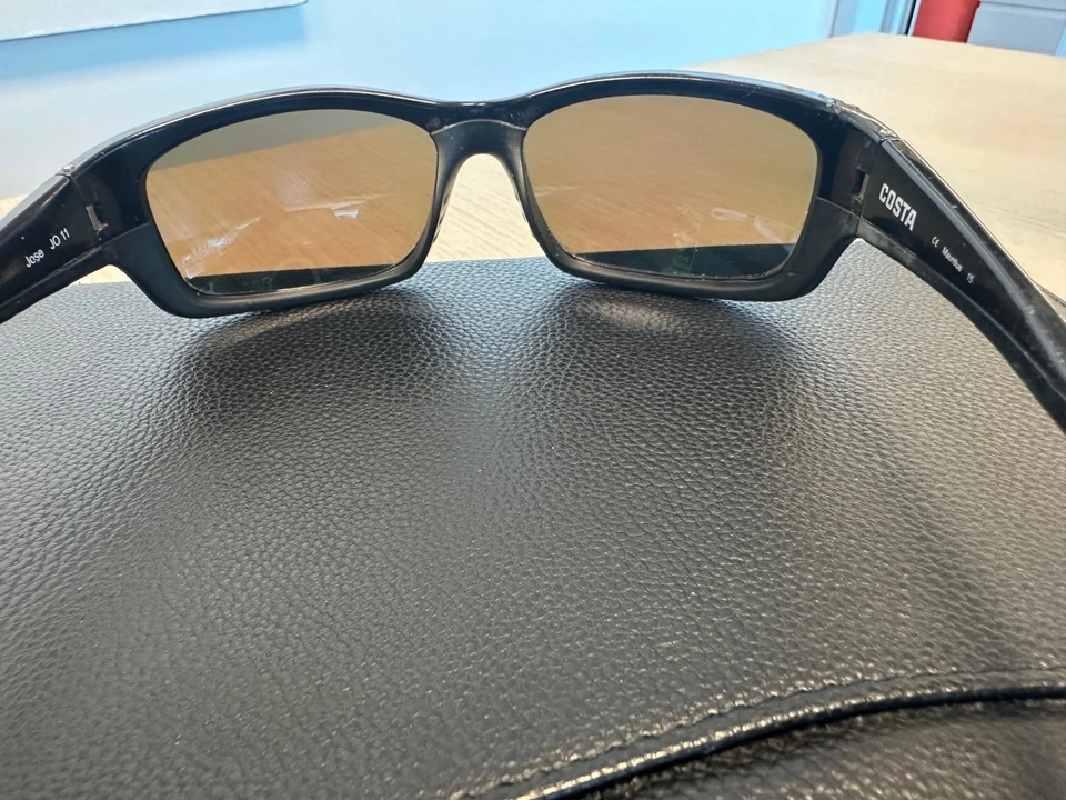 Costa Del Mar Jose Sunglasses Shiny Black/Blue 580 Plastic - Image 3 of 4