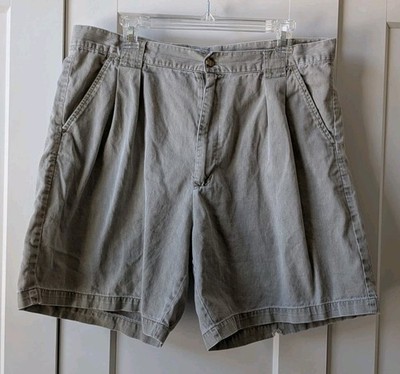 Adolfo Men's 38 Light Tan Chino Shorts 100% Cotton Flat Front Classic Fit Summer