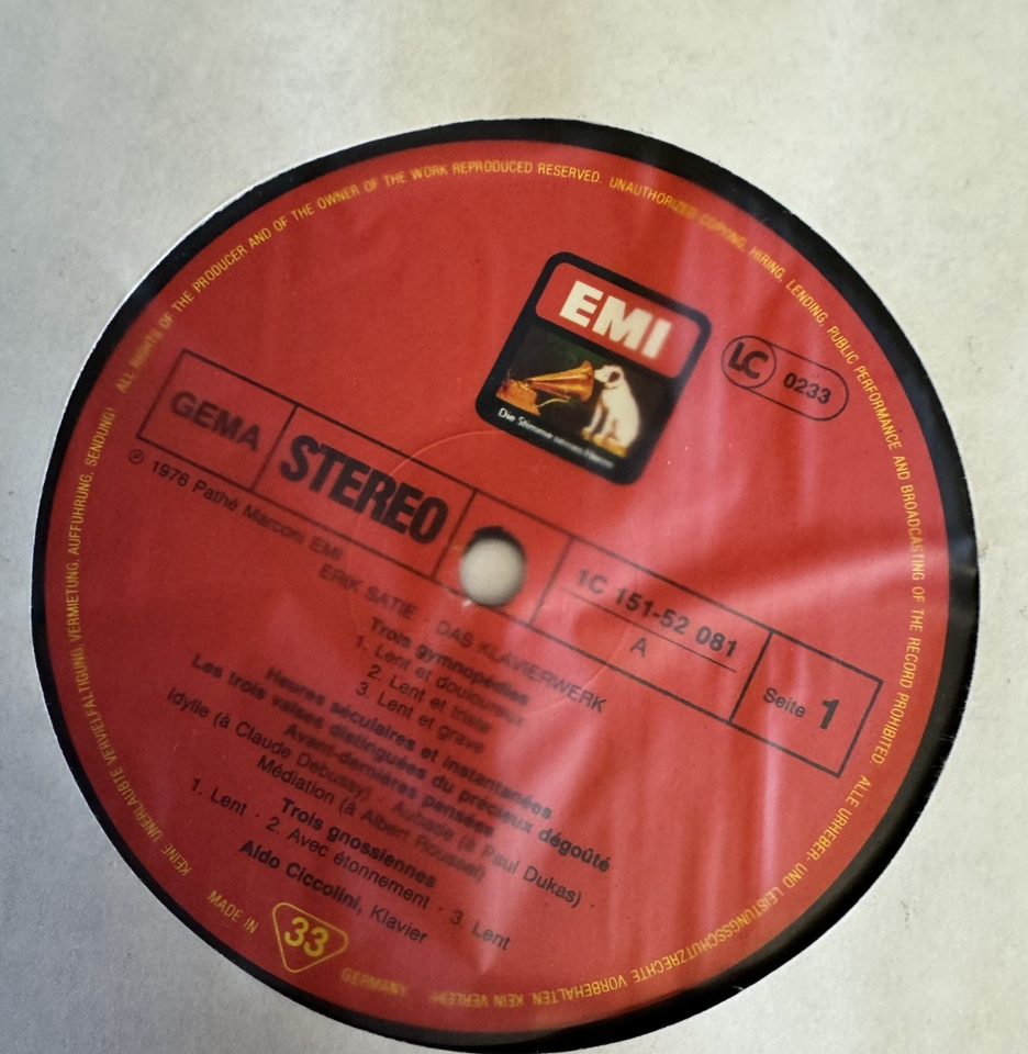 1C 151-52 081/86 Erik Satie The Piano Works Aldo Ciccolini 6 LP box set ...