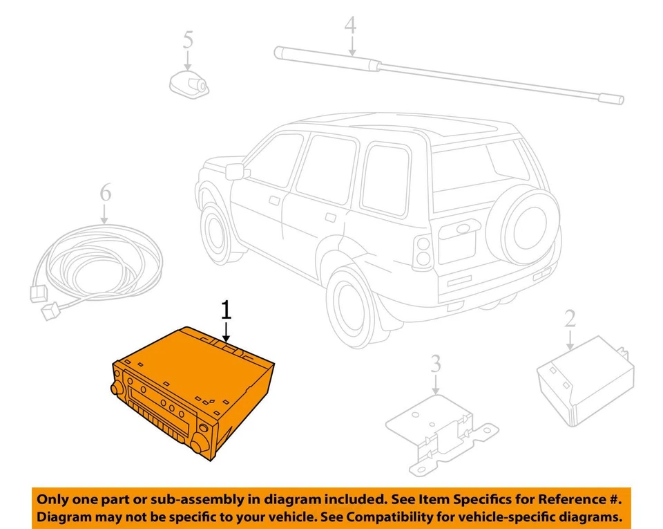 Equipo de audio radio AM-FM estéreo-cd compatible con 02-05 FREELANDER 2560343 Foto 4 de 4