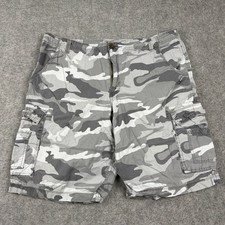 Y2K No Boundaries Cargo Shorts Mens 40 Grey Camouflage Tactical Utility Skate