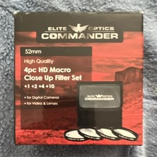 Elite Optics Commander 52mm 4pc HD Macro Close-Up Filter Set for Cameras