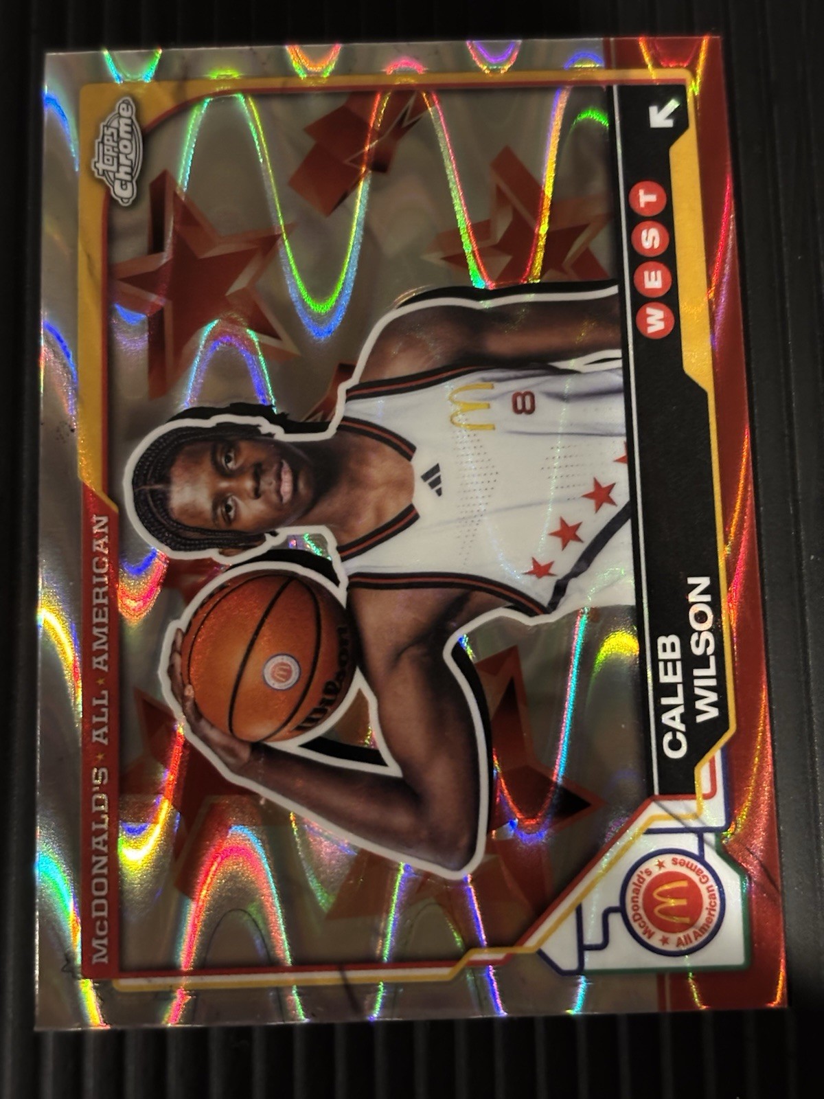 2025 Topps Chrome McDonad's CALEB WILSON RayWave Refractor 48 North Carolina A10
