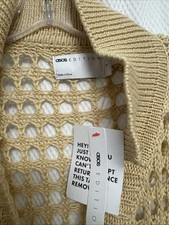 ASOS EDITION knit button up maxi dress in stone Size Small B87