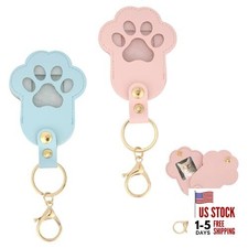2pcs Pet Hair Collector Keychain, Paw Shaped Pet Fur Collection Memorial